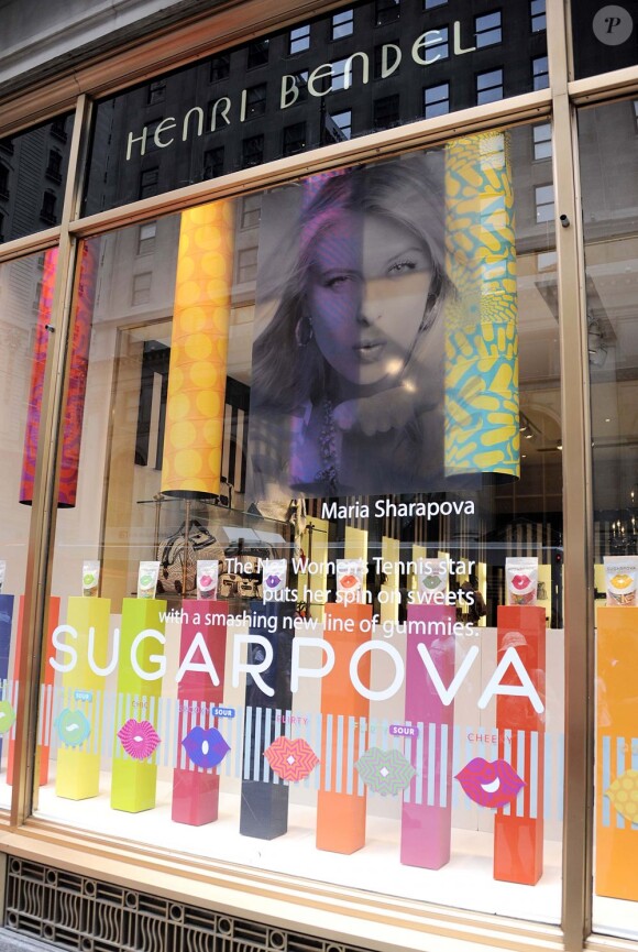 Maria Sharapova lors du lancement de sa nouvelle "ligne" de bonbons Sugarpova à New York le 20 août 2012