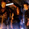 Arnold Schwarzenegger, Linda Hamilton et Edward Furlong dans Terminator 2 : Le Jugement dernier (1991) de James Cameron.