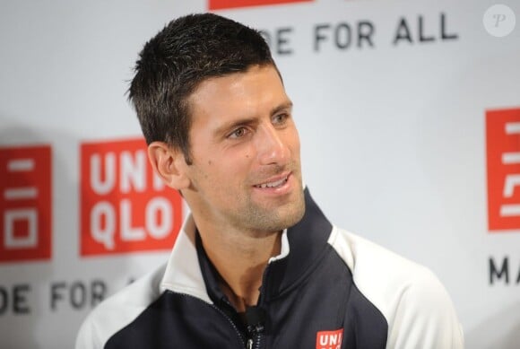 Novak Djokovic à New York le 22 août 2012 lors d'une conférence de presse de son sponsor