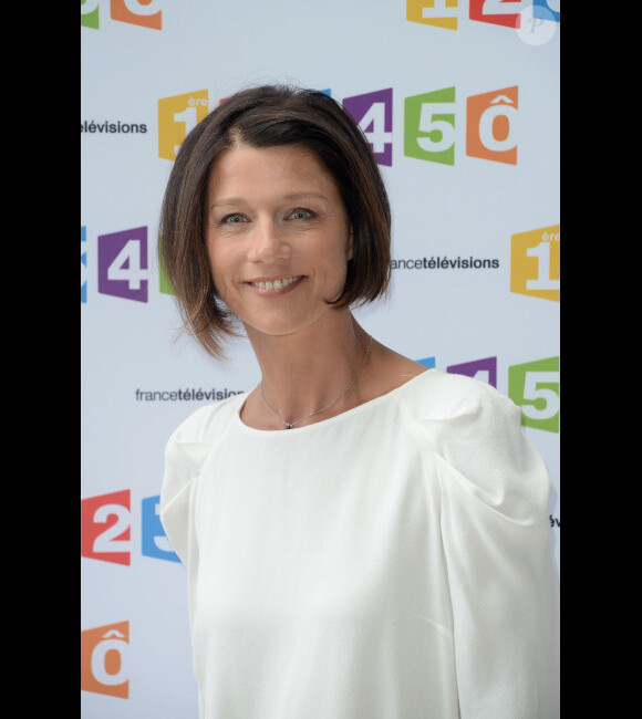 Carole Gaessler lors de la conférence de rentrée de France Télévisions le 28 août 2012 à Paris