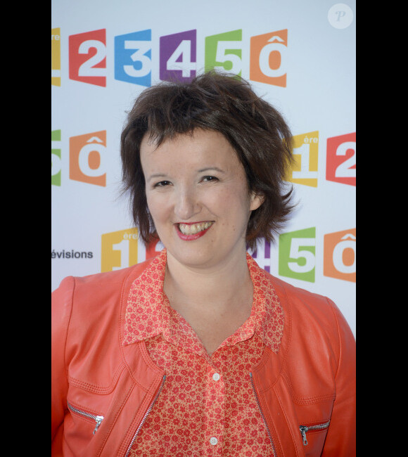 Anne Roumanoff lors de la conférence de rentrée de France Télévisions le 28 août 2012 à Paris