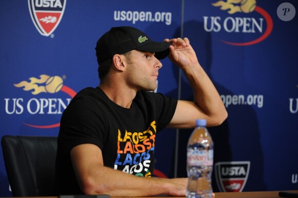 Andy Roddick a donné une conference de presse improvisée pour annocner sa retraite à l'issue de l'US Open à New York le 30 août 2012