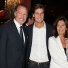 Michel Leeb, son épouse et leur fils Tom lors du dîner d'ouverture du festival de Deauville 2012.