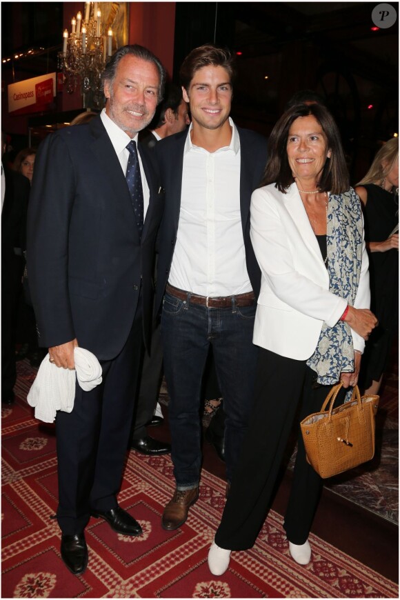 Michel Leeb, son épouse et leur fils Tom lors du dîner d'ouverture du festival de Deauville 2012.