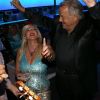Massimo Gargia fête ses 72 ans au VIP Room avec Lady Monika Barcardi de St-Tropez, le samedi 1er septembre 2012.