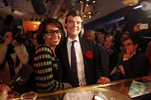 Audrey Pulvar et Arnaud Montebourg à Paris, le 9 octobre 2011.