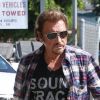 Johnny Hallyday se rend au studio, à Santa Monica, Los Angeles, le 13 septembre 2012.