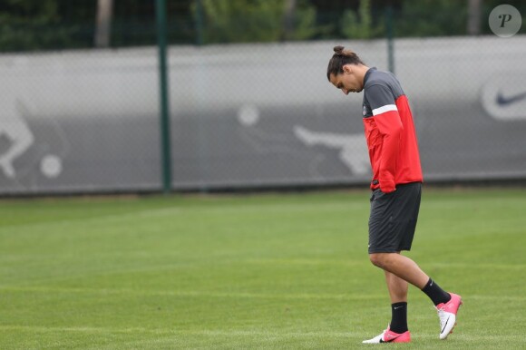 Zlatan Ibrahimovic à l'entraînement au Camp des Loges le 17 septembre 2012 à Saint Germain-en-Laye