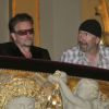 Bono et The Edge aux premières loges pour le concert de Patti Smith à l'Opéra de Monte-Carlo, le 17 septembre 2012.