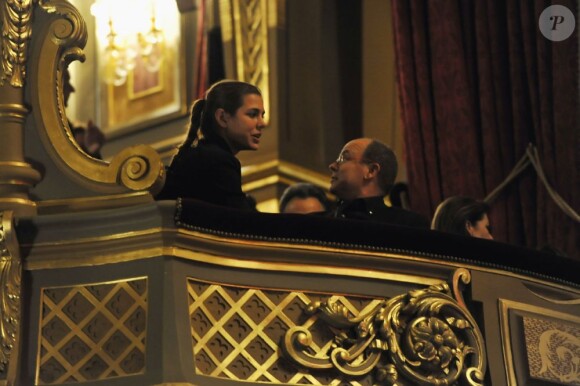 Charlotte Casiraghi et Albert de Monaco au concert de Patti Smith à l'Opéra de Monte-Carlo, le 17 septembre 2012.