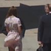 Kate Middleton et le prince William à l'aéroport de Brisbane, le 19 septembre 2012. La duchesse de Cambridge, en pleine affaire de photos topless, a failli connaître une mésaventure avec sa robe.