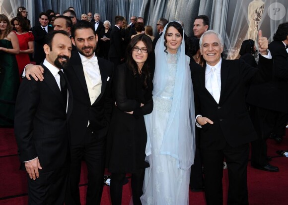 Asghar Farhadi, Leila Hatami et Peyman Maadi aux Oscars en février 2012.