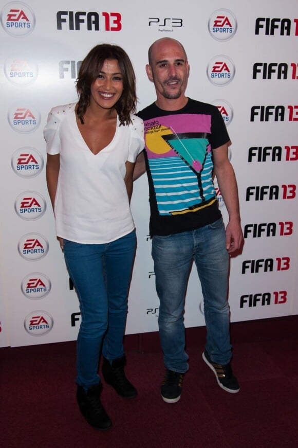 Karima Charni et Cartman lors de la soirée de lancement FIFA 13, le 25 septembre 2012 à l'Olympia de Paris.
