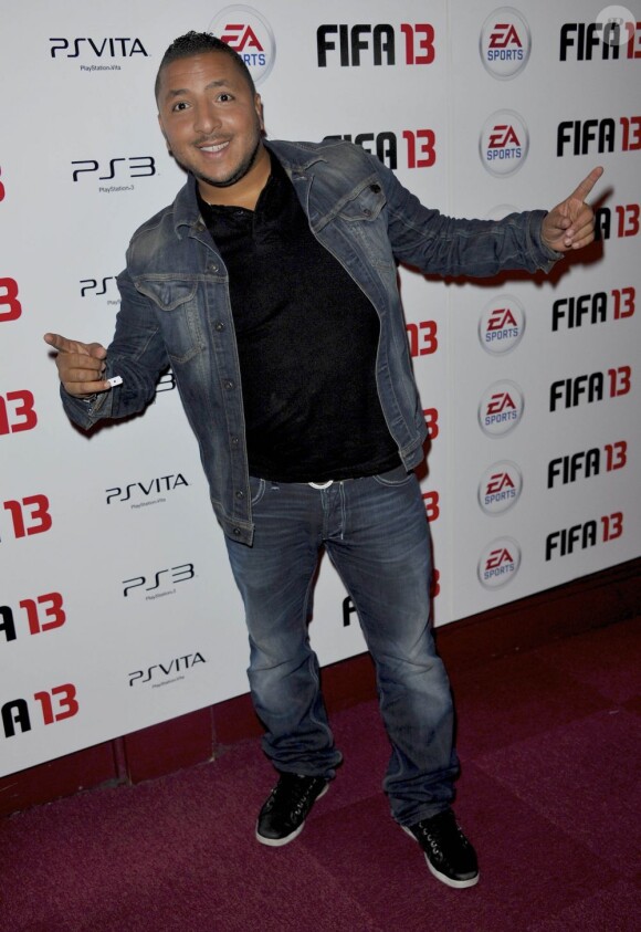 Kamel de Secret Story. Soirée de lancement FIFA 13, le 25 septembre 2012 à l'Olympia de Paris.