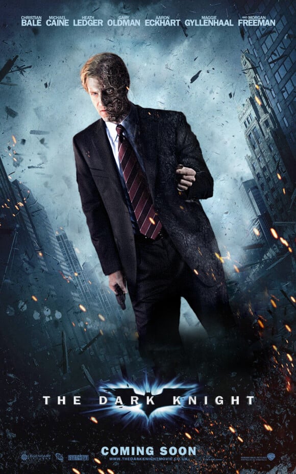 Aaron Eckhart dans The Dark Knight (2008) de Christopher Nolan.
