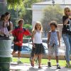 Heidi Klum en famille et jamais très loin de son nouvel homme... Los Angeles le 29 septembre 2012