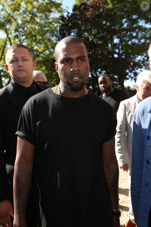 Kanye West à l'issue du défilé Céline printemps-été 2013. Paris, le 30 septembre 2012.