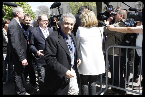 Christian Clavier au Trocadéro pour soutenir Nicolas Sakorzy, à Paris, le 1er mai 2012.