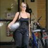Heidi Klum emmène ses enfants Leni, Henry et Johan à leur cours de gym avec son compagnon Martin Kristen le 7 octobre 2012.