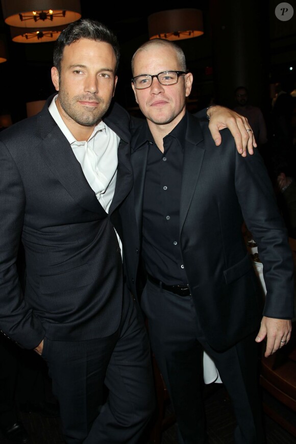 Ben Affleck et Matt Damon lors de l'avant-première à New York du film Argo le 9 octobre 2012