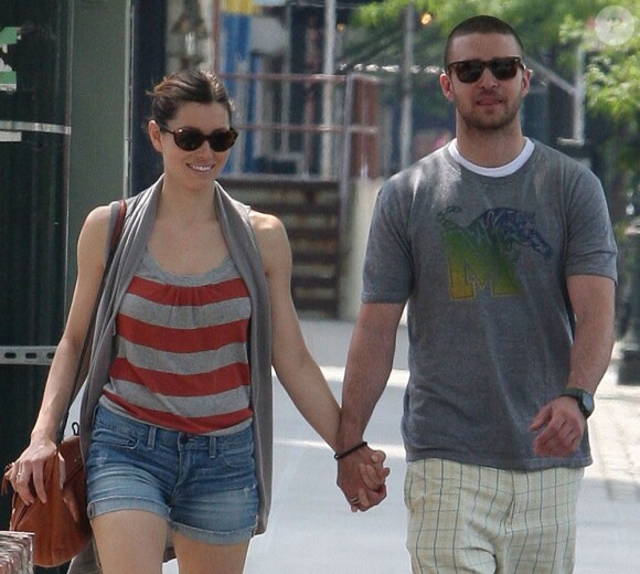 Justin Timberlake et sa compagne Jessica Biel surpris à New York le 2 mai 2010