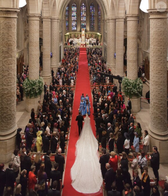 Mariage religieux du prince Guillaume, grand-duc héritier du Luxembourg, et Stéphanie de Lannoy, en la cathédrale Notre-Dame, le 20 octobre 2012.