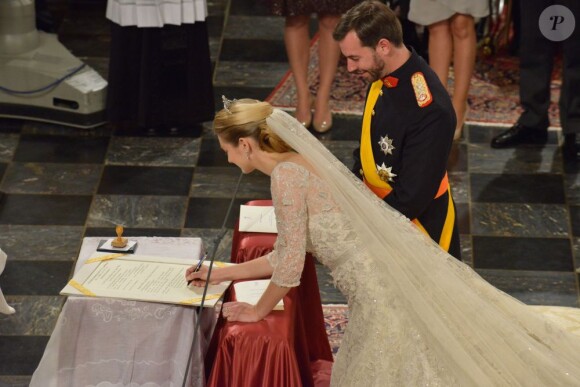 Mariage religieux du prince Guillaume et Stéphanie de Lannoy, en la cathédrale Notre-Dame, le 20 octobre 2012.