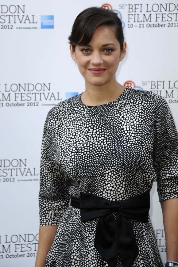 Marion Cotillard le 14 octobre 2012 au 56e BFI London Film Festival.