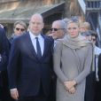 Albert et Charlène de Monaco ont visité le camp de concentration d'Auschwitz dans le cadre de leur visite officielle en Pologne, le 19 octobre 2012.