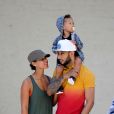 Alicia Keys avec son fils Egypt et son mari Swizz Beatz à New York, le 19 septembre 2012.