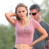 Natalie Portman sur le plateau du film sans titre de Terrence Malick, à Austin, Texas, octobre 2012.