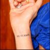 Le tatouage d'Eva Longoria sur lequel est inscrit la date de son mariage avec Tony Parker. Photo prise le 24 janvier 2008 à Londres.