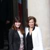 Carla Bruni-Sarkozy et Valérie Trierweiler le jour de la passation de pouvoir à l'Elysée, le 15 mai 2012.