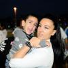 Le petit Yanis et sa maman, au match de football de charité organisé pour le petit Yanis, handicapé, le jeudi 25 octobre à Bandol.