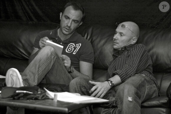 Stéphane Cosnefroy et Nikos Aliagas à Los Angeles, en pleine séance de travail, en 2005.