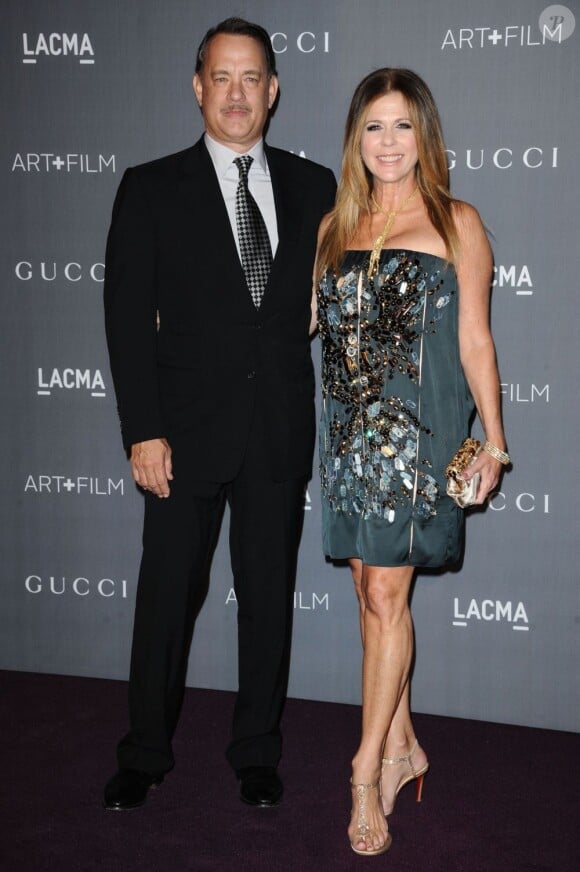Rita Wilson et Tom Hanks mariés depuis 24 ans, au LACMA Art Gala à Los Angeles le 27 octobre 2012.