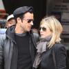 Justin Theroux et Jennifer Aniston à New York en septembre 2011.