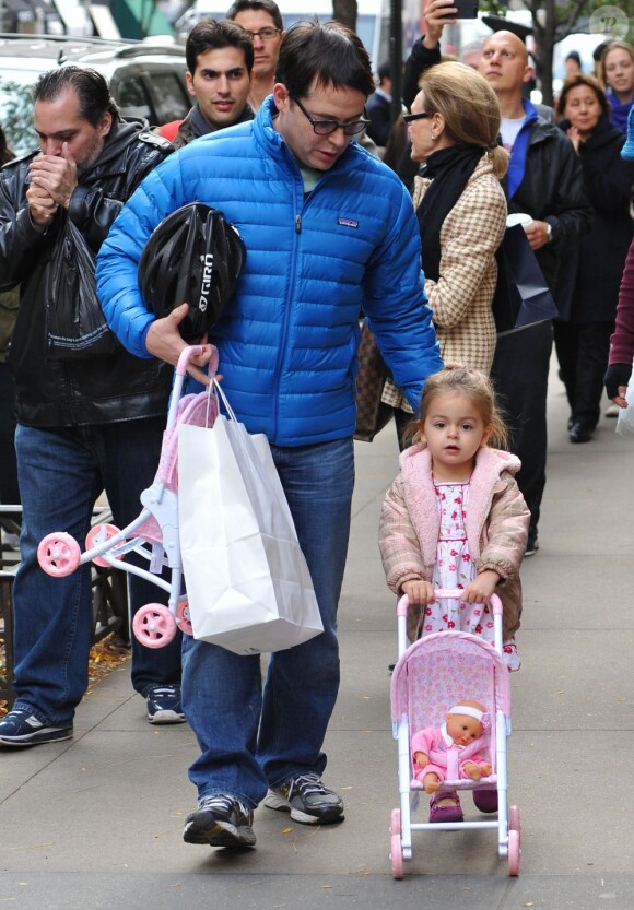 Matthew Broderick et sa fille Marion à New York le 2 novembre 2012.