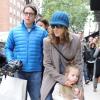 Sarah Jessica Parker avec son mari Matthew Broderick et sa fille à New York le 2 novembre 2012.