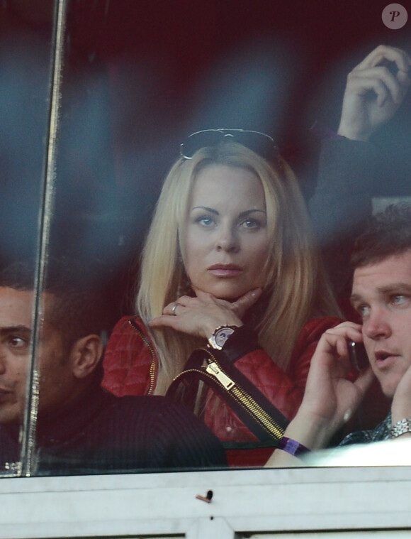 Helena Seger, compagne de Zlatan Ibrahimovic, au Parc des Princes le 3 novembre 2012 pour PSG-Saint-Etienne, match marqué par la première défaite des Parisiens et l'expulsion de Zlatan Ibrahimovic pour un kick dans la poitrine de Stéphane Ruffier.