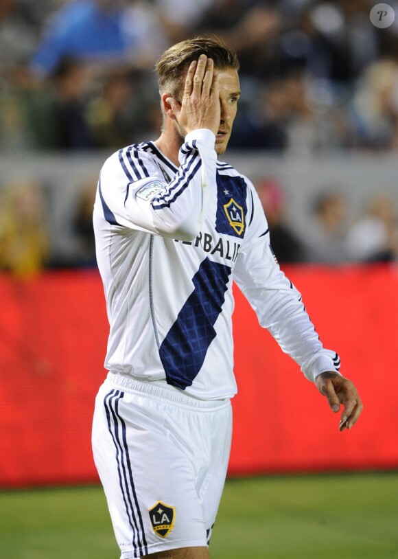 David Beckham lors de la demi-finale de conférence perdue entre le Galaxy de Los Angeles et les Earthquakes de San Jose au Home Depot Center de Los Angeles