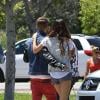 Selena Gomez et Justin Bieber se promène avec un ami en Californie à Encino le 30 juin 2012