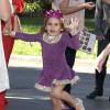 Anja Mazur, la fille du top Alessandra Ambrosio joue les princesses en robe violette et couronne à la première de "Sofia The First: Once Upon a Princess " aux studios de Walt Disney a Los Angeles. Le 10 novembre 2012.