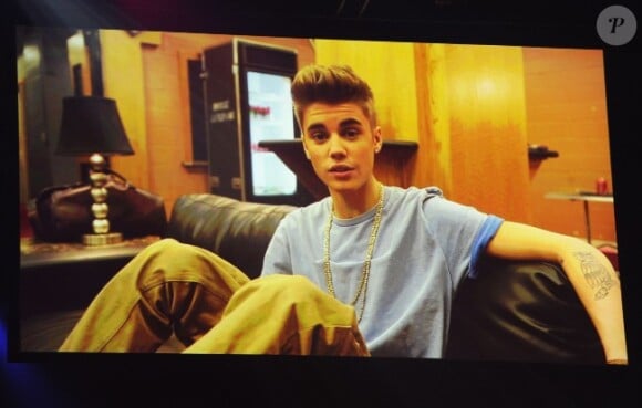 Justin Bieber a enregistré un message vidéo pour ses fans aux MTV Europe Music Awards, le 11 novembre 2012