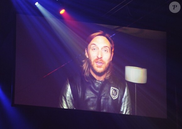 David Guetta a enregistré un message vidéo pour ses fans aux MTV Europe Music Awards, le 11 novembre 2012