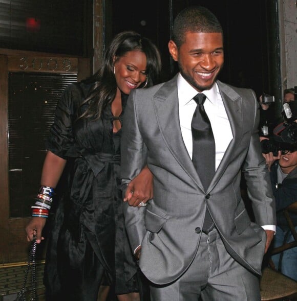 Usher et son ex-femme Tameka Foster à Los Angeles, le 21 avril 2008.