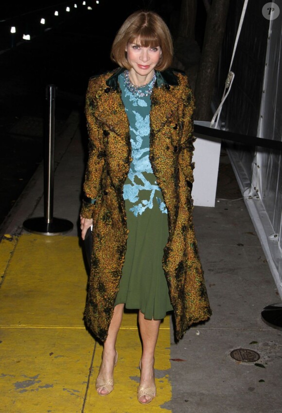 Anna Wintour arrive au Center 548 pour assister à la remise des prix du CFDA/Vogue Fashion Fund. New York, le 13 novembre 2012.