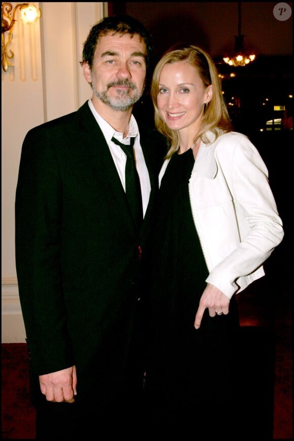 Olivier Marchal et sa femme Catherine le 24 février 2006 lors des Molières