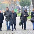 Michel Blanc, Thierry Lhermitte, Christian Clavier, Gérard Jugnot et Marie-Anne Chazel lors de l'inhumation définitive de Tsilla Chelton dans le cimetière du Père-Lachaise à Paris le 16 Novembre 2012