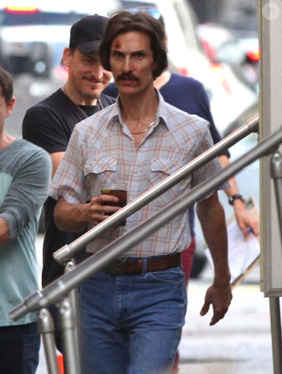 Matthew McConaughey sur le tournage du film Dallas Buyer's Club en Louisiane. Novembre 2012.